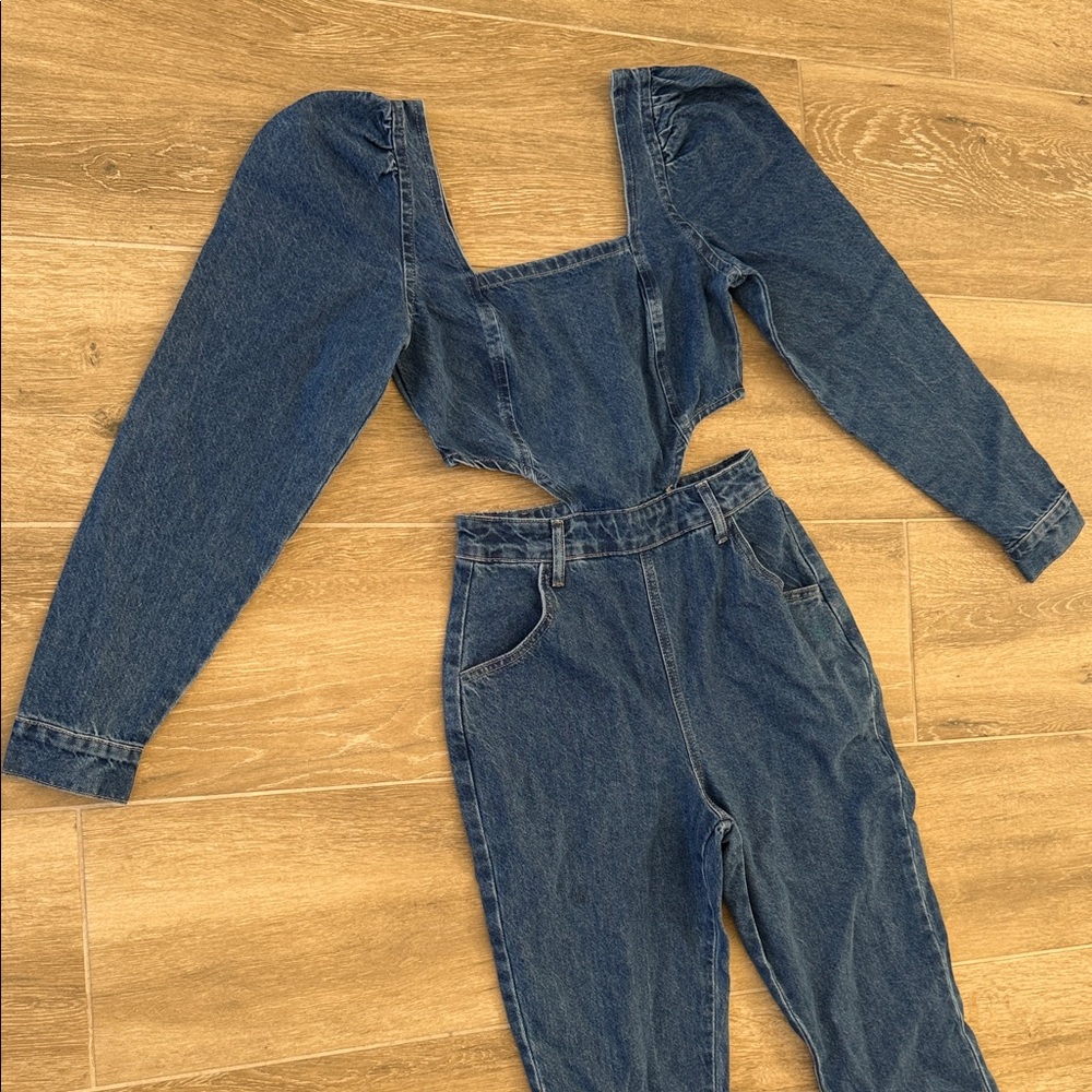 Women's Blue Denim Jeans Set